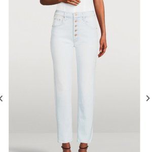 Mother the pixie Tomcat Straight-Leg denim  jeans white